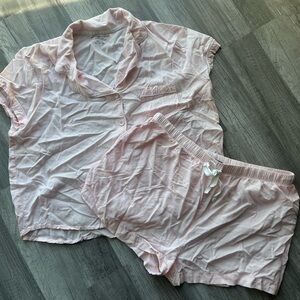 Tommy Hilfiger Sleepwear Women Pink Short Sleeve Set Size XL